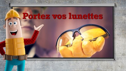 Affichage dynamique SST Lunettes de protection au travail